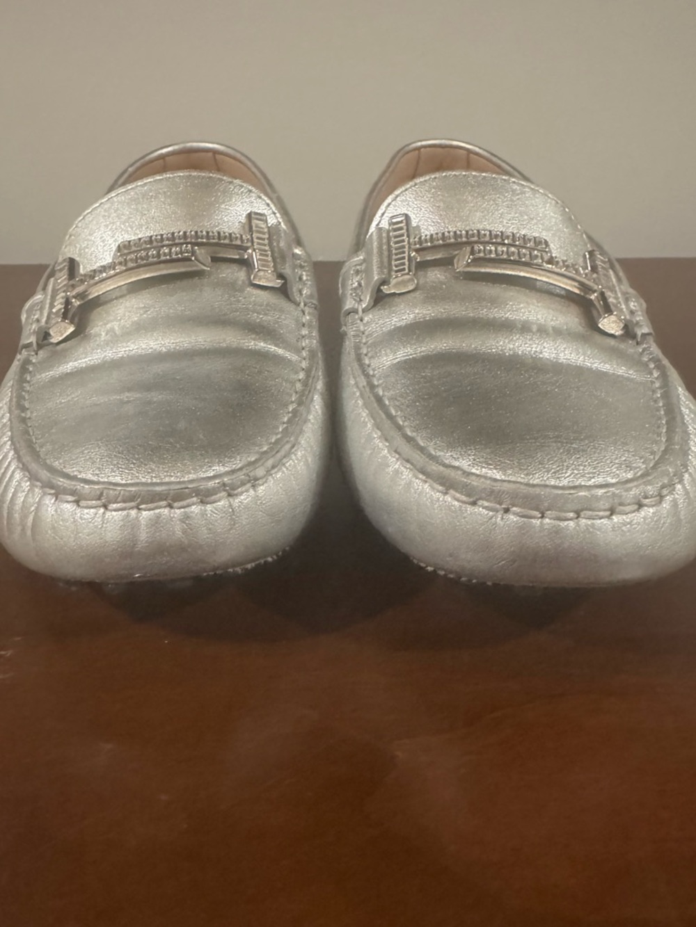 Tod’s Silver Double T Crystal Embellished Gommino Driving Shoes size 39.5 - Picture 11 of 12